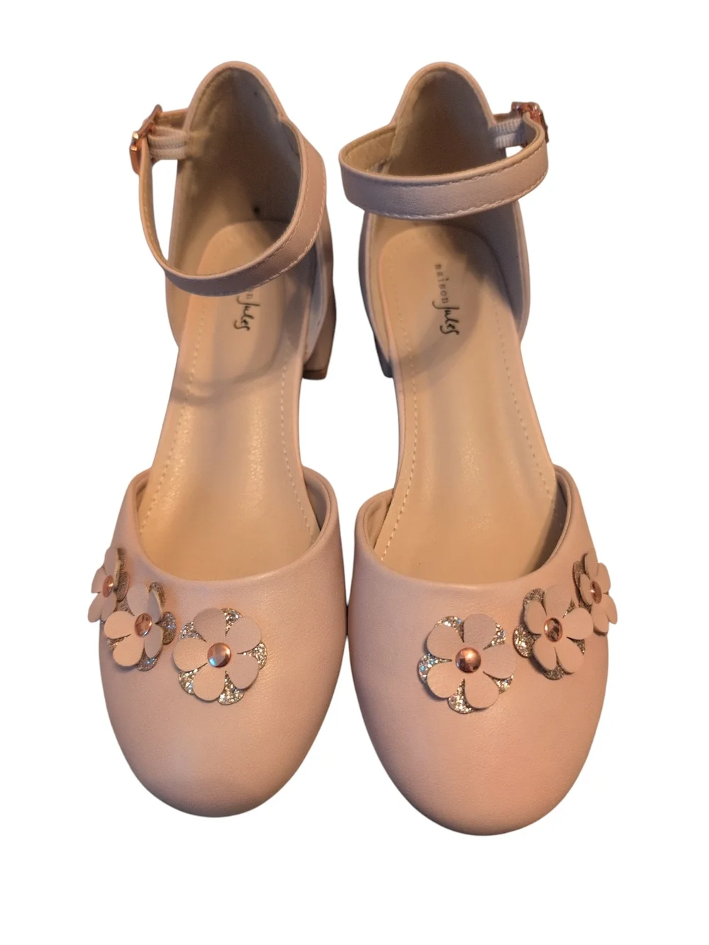 ICON Blush Pink Floral Ankle-Strap Heels